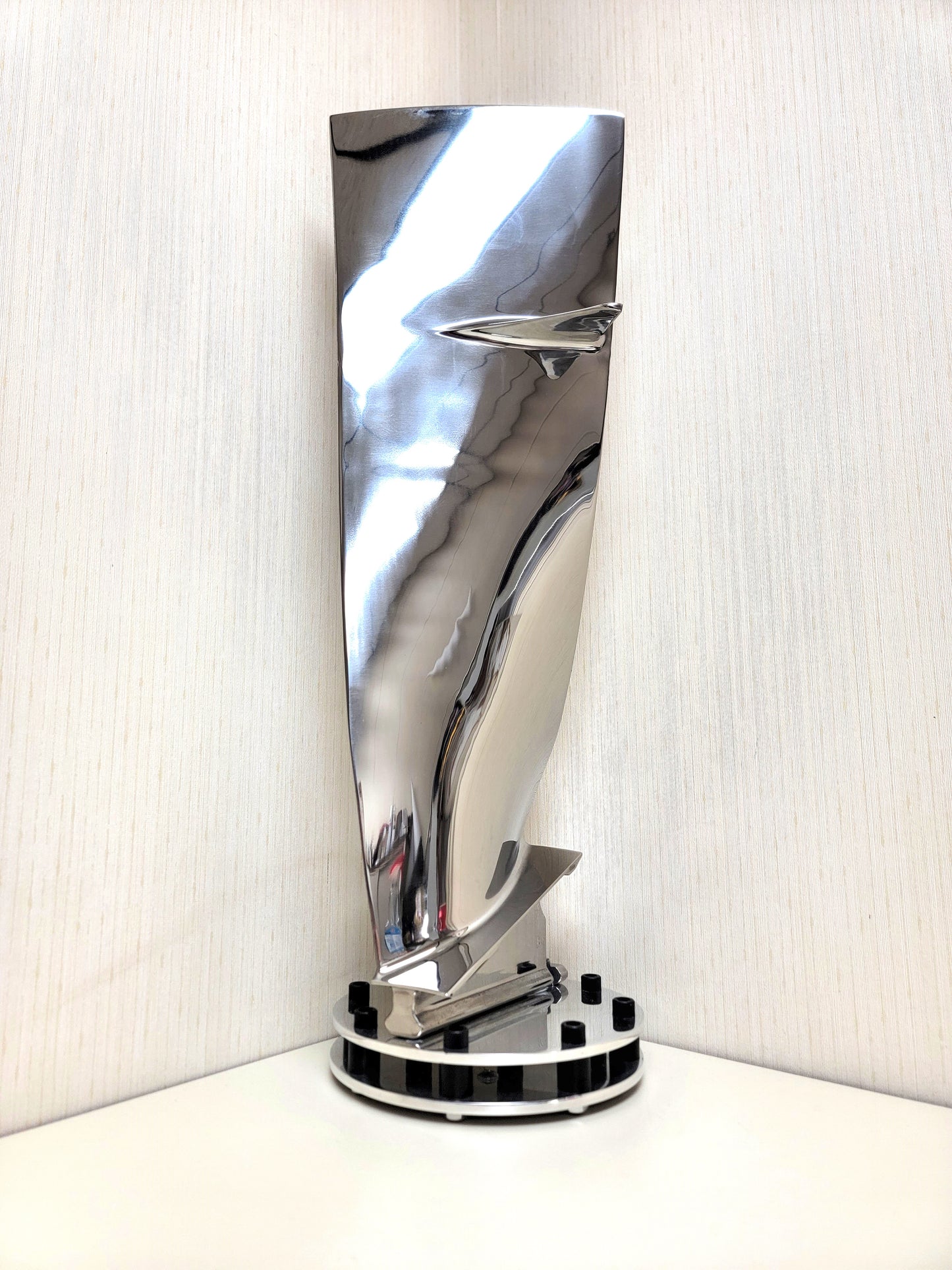 Airbus CFM56 Polished Jet Engine Blade Statue. Free Shipping.