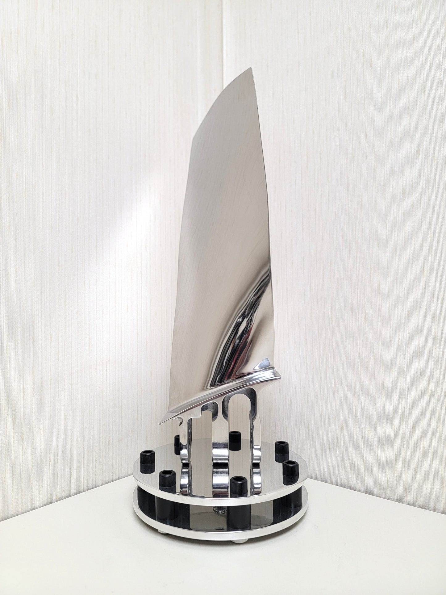A-10 Warthog Polished Jet Engine Blade Statue.