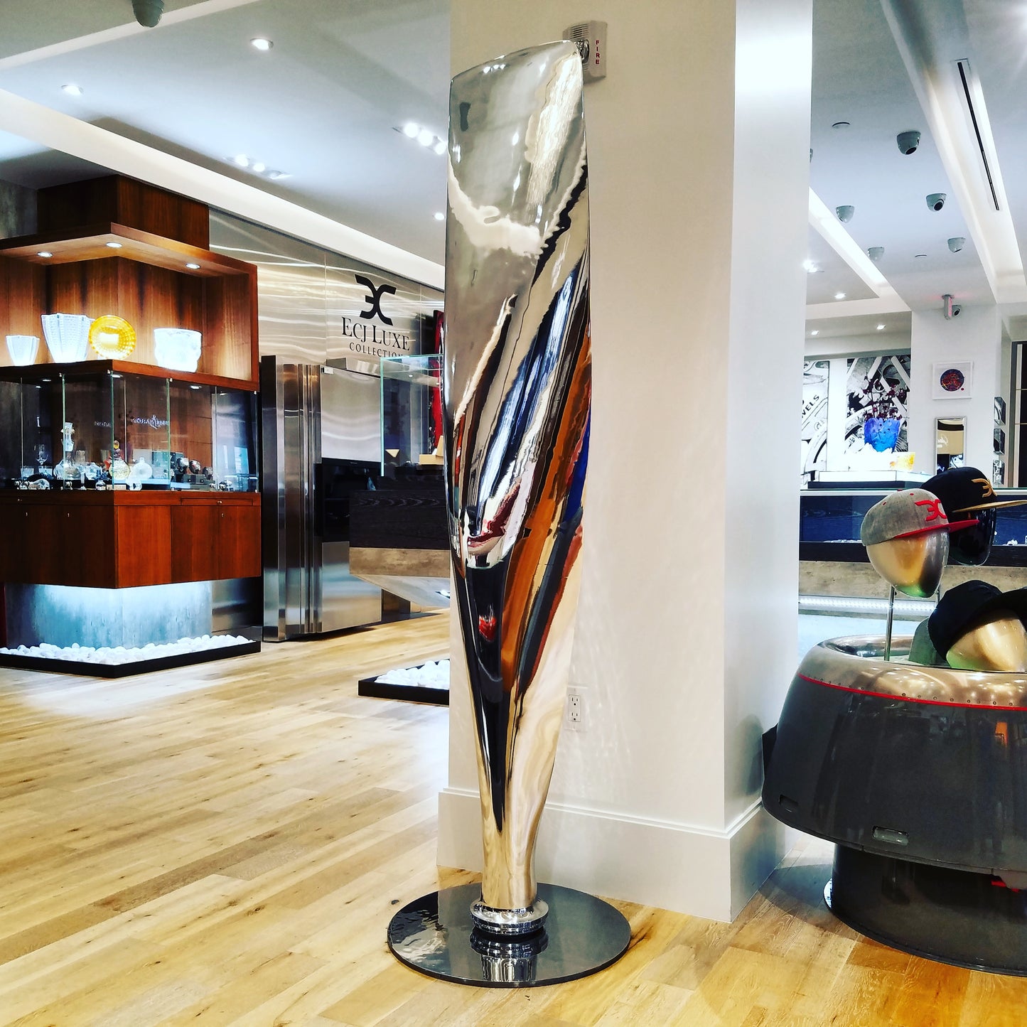 76" tall Mirror Polished DC-6 Propeller Blade.