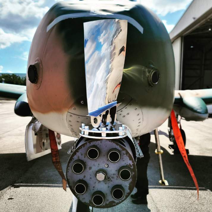 A-10 Warthog Polished Jet Engine Blade Statue.