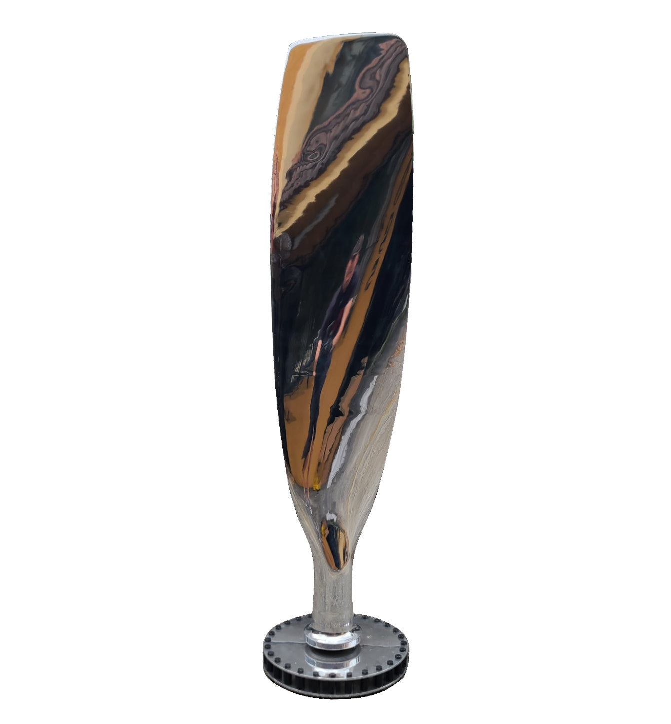 Polished Lockheed C-130 Hercules Propeller Blade with intricate base. Free Shipping.